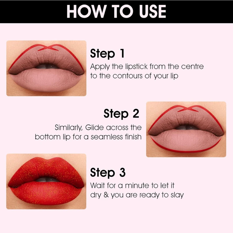 Colors Queen Queen Blast Shimmer Glitter Lipstick (06 - Keep it Red) thumbnail 4